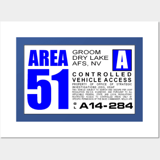 Area 51 Perimiter Warning Sign - Blue Posters and Art